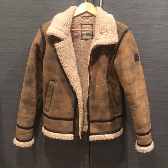 guess faux shearling jacket